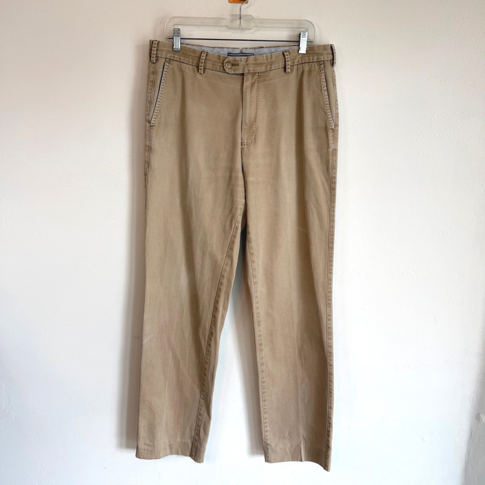 Peter Millar Chino Pants Mens 34 Khaki Pima Cotton Preppy Golf Straight Leg